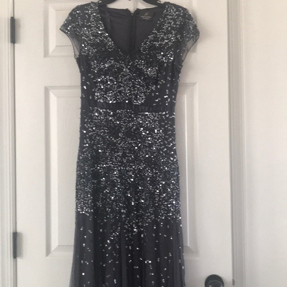 Adrianna Papell Dresses & Skirts - Long sequence dark grey dress